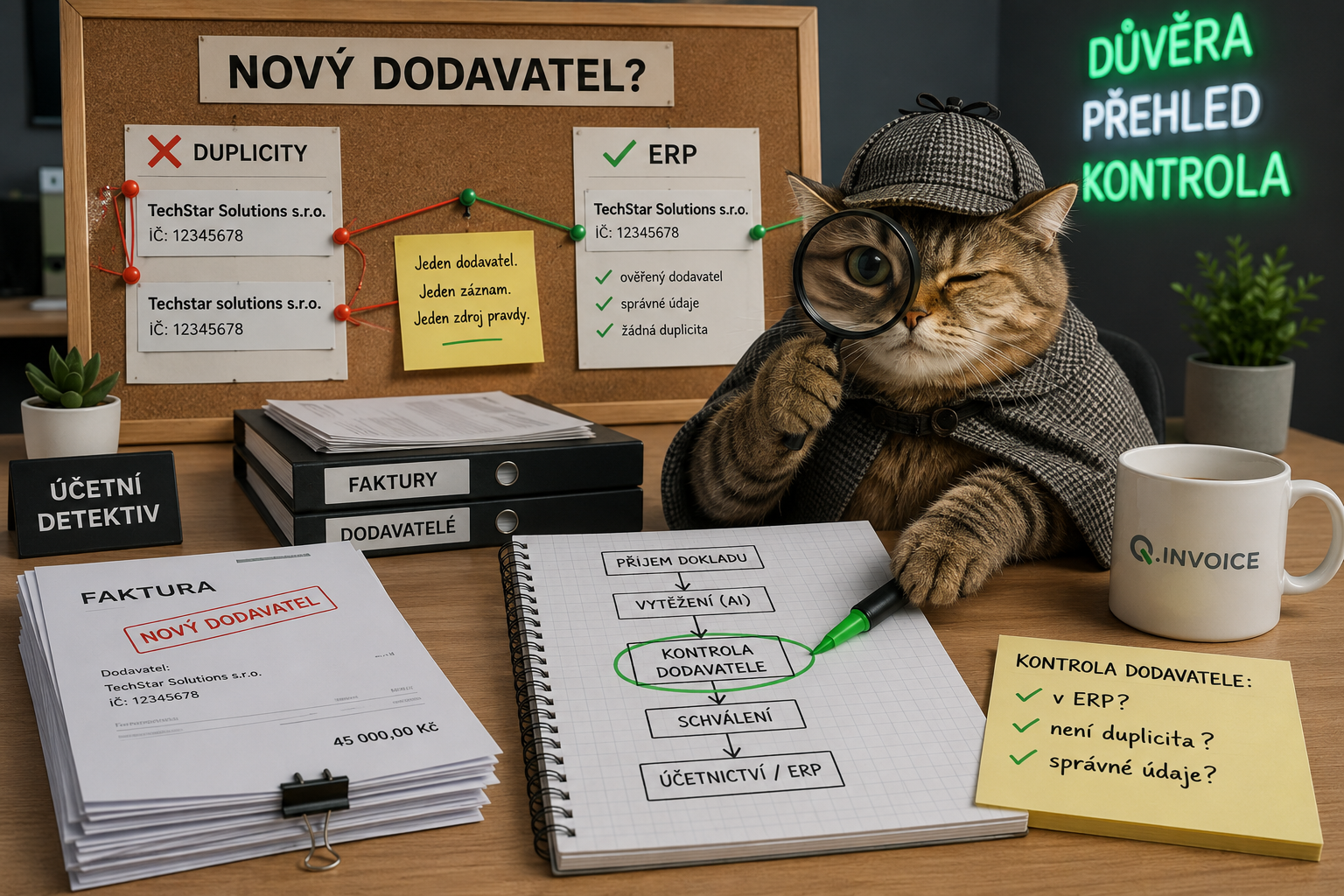 Kontrola dodavatele na faktuře před předáním dokladu do účetnictví